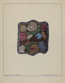 Beaded Pin Cushion, 1937. Creator: J. Howard Iams