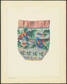 Beaded Silk Bag, c. 1938. Creator: Carmel Wilson