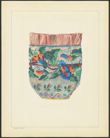 Beaded Silk Bag, c. 1938. Creator: Carmel Wilson