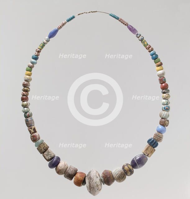 Beads from a Necklace, Frankish, 500-600. Creator: Unknown.