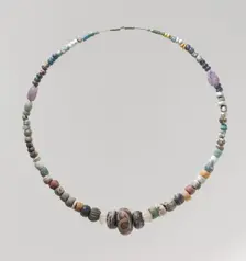 Beads from a Necklace, Frankish, 6th-7th century. Creator: Unknown
