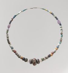 Beads from a Necklace, Frankish, 6th-7th century. Creator: Unknown