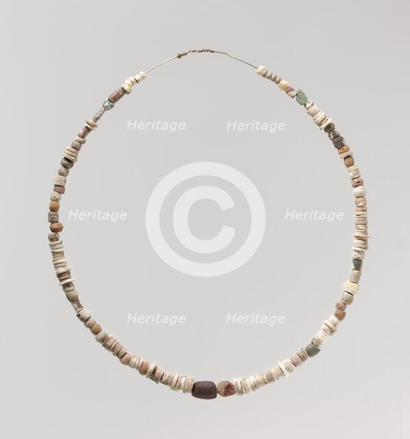 Beads from a Necklace, Frankish, 6th-7th century. Creator: Unknown.