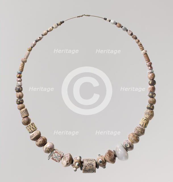 Beads from a Necklace, Frankish, 6th century. Creator: Unknown.