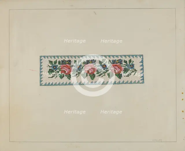 Beadwork Book Marker, c. 1937. Creator: Edith Miller.