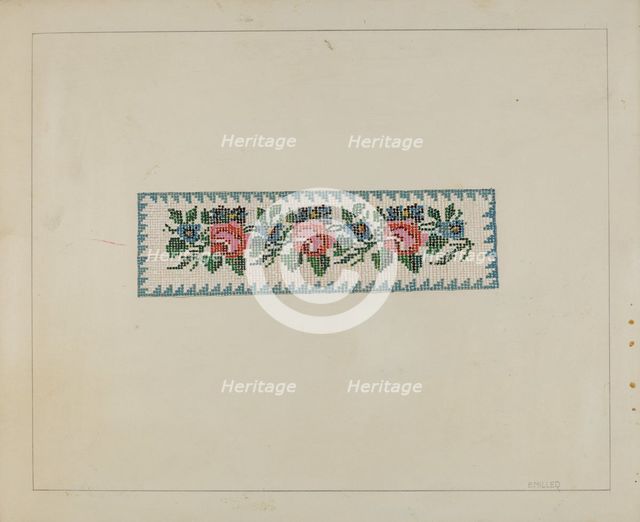 Beadwork Book Marker, c. 1937. Creator: Edith Miller.
