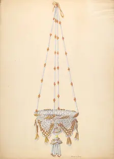 Beadwork Hanging Basket, c. 1937. Creator: Frank Gray