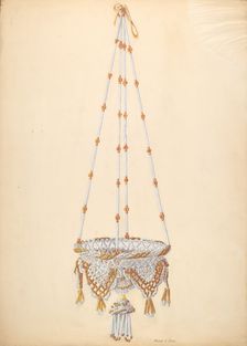 Beadwork Hanging Basket, c. 1937. Creator: Frank Gray