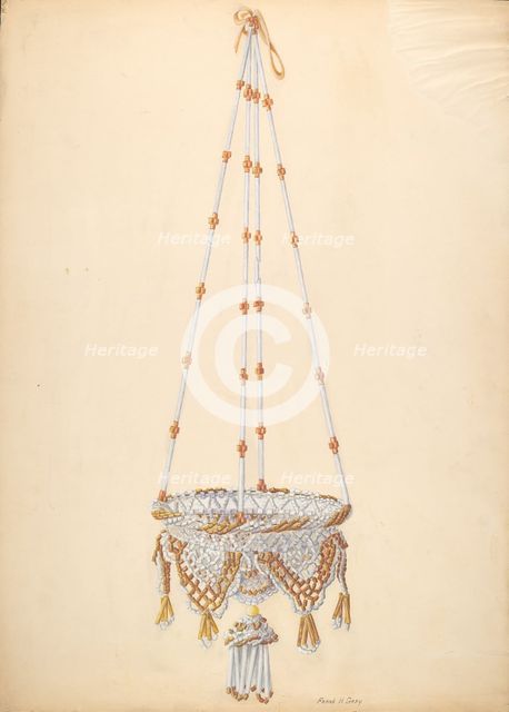 Beadwork Hanging Basket, c. 1937. Creator: Frank Gray.