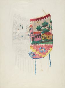 Beadwork on Purse (Tech. demonstration), 1935/1942. Creator: Harriette Gale