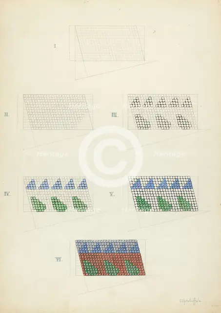 Beadwork: Technique Demonstration, 1935/1942. Creator: Cornelius Christoffels.