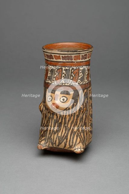Beaker Molded in the Form of a Costumed Figure or Animal, 180 B.C./A.D. 500. Creator: Unknown.