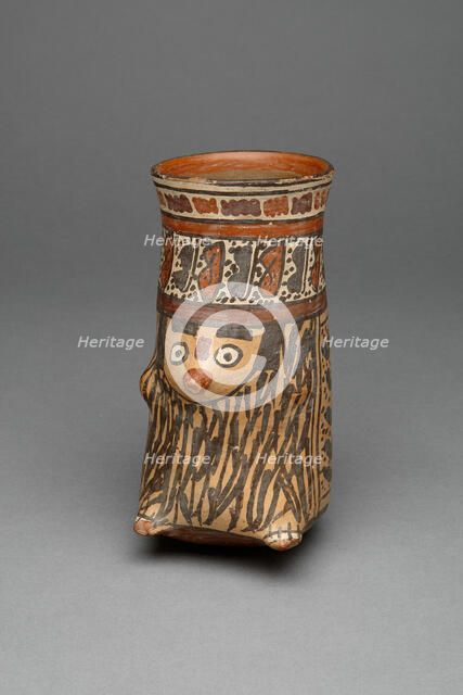 Beaker Molded in the Form of a Costumed Figure or Animal, 180 B.C./A.D. 500. Creator: Unknown.