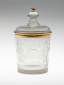 Beaker and Cover, Flecken Zechlin, c. 1750. Creator: Unknown