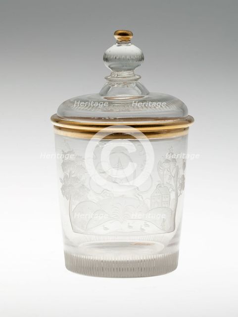 Beaker and Cover, Flecken Zechlin, c. 1750. Creator: Unknown.