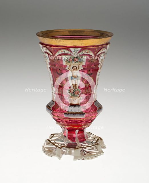 Beaker, Bohemia, c. 1840/50. Creator: Bohemia Glass.