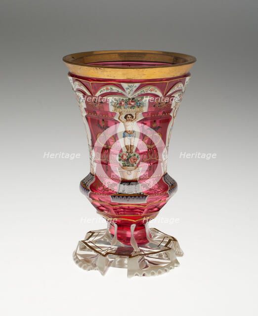 Beaker, Bohemia, c. 1840/50. Creator: Bohemia Glass.