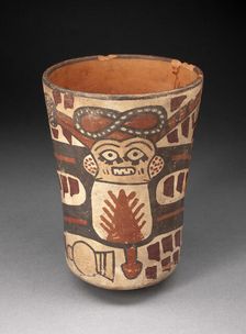 Beaker Depicting a Male Figure with Body Stretched and Abstract Motifs, 180 B.C./A.D. 500. Creator: Unknown