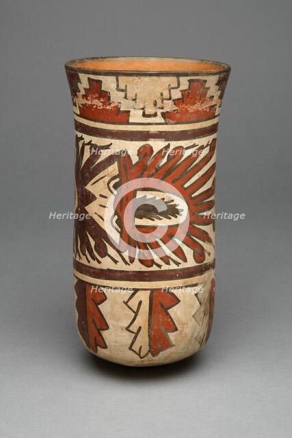 Beaker Depicting Abstract Figure and Geometric Motifs, 180 B.C./A.D. 500. Creator: Unknown.