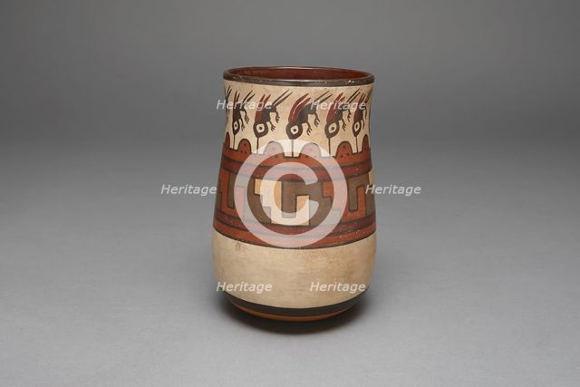 Beaker Depicting Abstract Hummingbirds or Insects, 180 B.C./A.D. 500. Creator: Unknown.