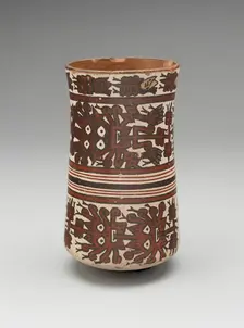 Beaker Depicting Costumed Ritual Performers, 180 B.C./A.D. 500. Creator: Unknown