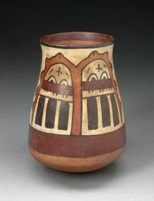 Beaker Depicting Paired Inverted Human Heads, Likely Trophy Heads, 180 B.C./A.D. 500. Creator: Unknown
