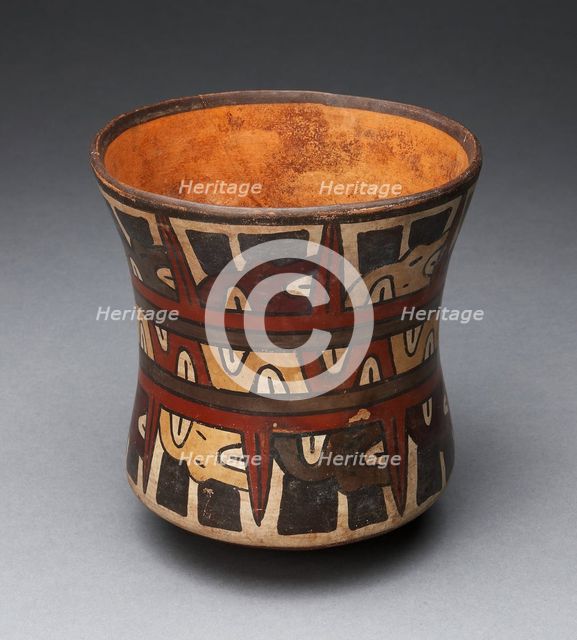 Beaker Depicting Rows of Abstract Human Heads, 180 B.C./A.D. 500. Creator: Unknown.
