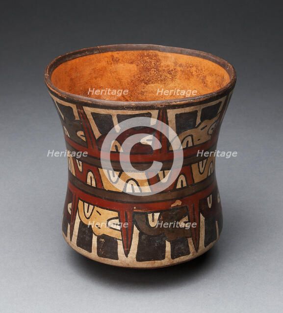 Beaker Depicting Rows of Abstract Human Heads, 180 B.C./A.D. 500. Creator: Unknown.