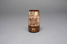Beaker in the Form of a Human Head with Bound Lips; Bands of Abstract Motifs, 180 B.C./A.D. 500. Creator: Unknown