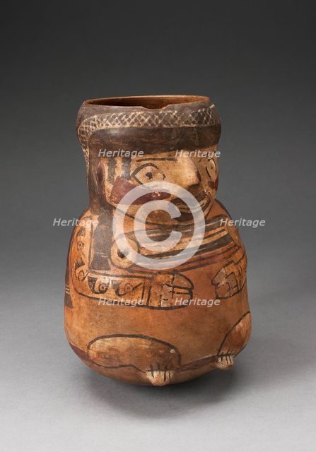 Beaker in the Form of a Seated Female with Tatoos and Body Paint, 180 B.C./A.D. 500. Creator: Unknown.