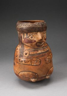 Beaker in the Form of a Seated Female with Tatoos and Body Paint, 180 B.C./A.D. 500. Creator: Unknown
