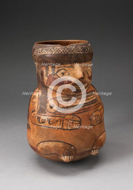 Beaker in the Form of a Seated Female with Tatoos and Body Paint, 180 B.C./A.D. 500. Creator: Unknown.