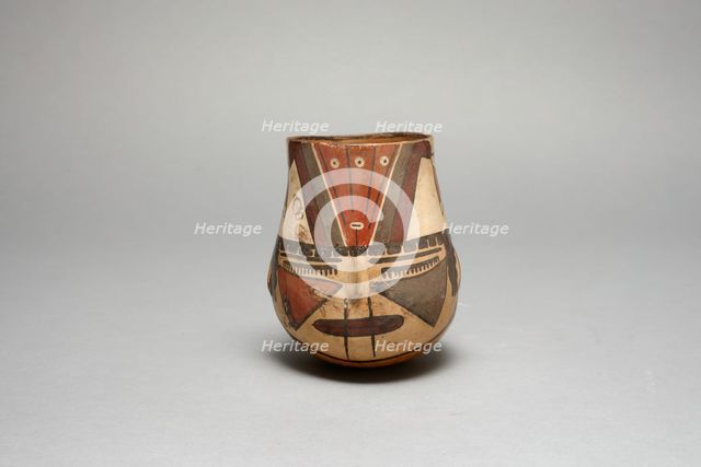 Beaker in the Form of a Trophy Head with Bound Lips, 180 B.C./A.D. 500. Creator: Unknown.