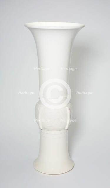 Beaker Vase in the Shape of an Ancient Bronze Beaker (Zun), Qing dynasty, late 17th/early 18th cent. Creator: Unknown.