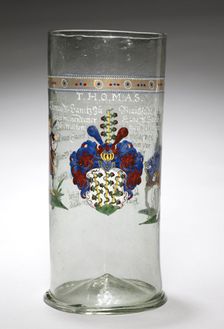 Beaker ("Welcome Glass") with Arms and Inscriptions, 1616. Creator: Unknown