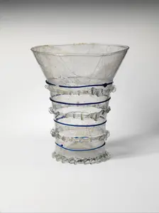 Beaker with Cobalt Trailing, Central European, 1275-1325. Creator: Unknown