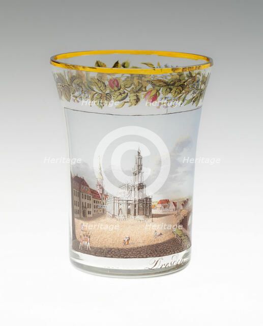 Beaker with a view of Dresden, Germany, 1816. Creator: Gottlob Samuel Mohn.