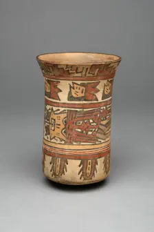Beaker with Bands Containing Abstract Motifs, 180 B.C./A.D. 500. Creator: Unknown