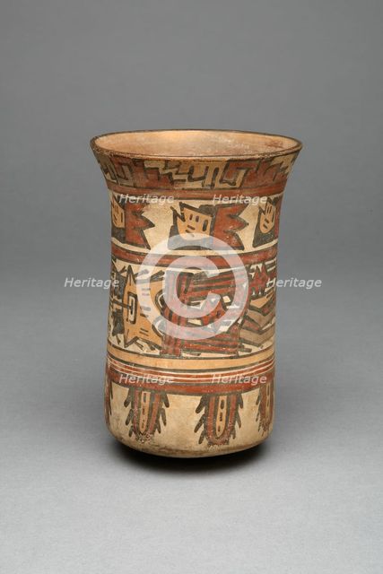 Beaker with Bands Containing Abstract Motifs, 180 B.C./A.D. 500. Creator: Unknown.