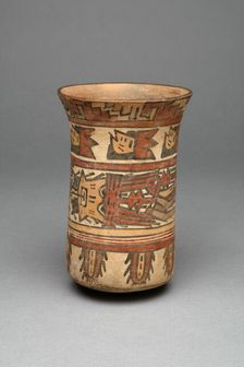 Beaker with Bands Containing Abstract Motifs, 180 B.C./A.D. 500. Creator: Unknown