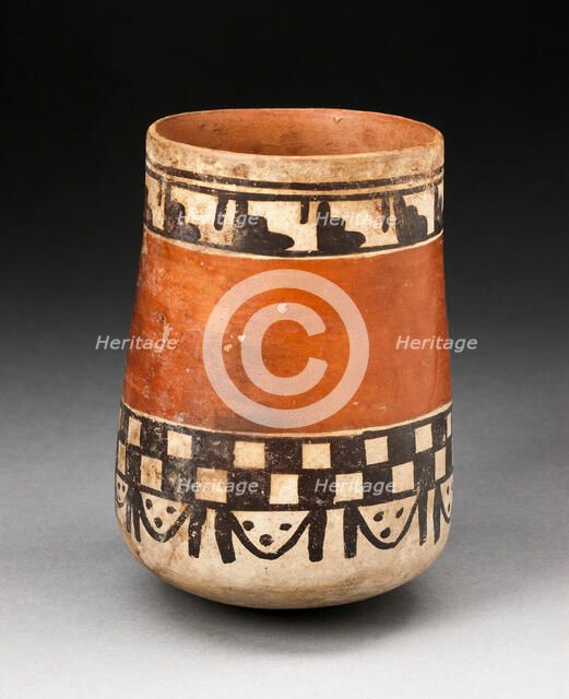 Beaker with Bands of Geometric Motifs, 180 B.C./A.D. 500. Creator: Unknown.