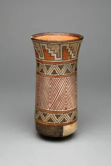 Beaker with Geometric Textile Pattern, 180 B.C./A.D. 500. Creator: Unknown