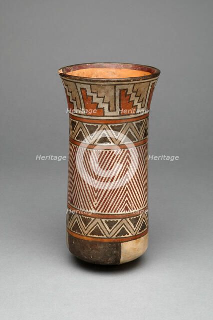 Beaker with Geometric Textile Pattern, 180 B.C./A.D. 500. Creator: Unknown.