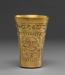 Beaker with Frontal Figures, 900-1100. Creator: Unknown