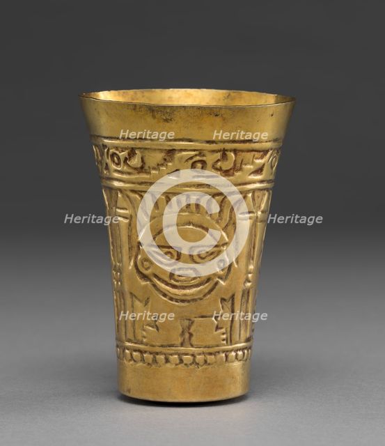 Beaker with Frontal Figures, 900-1100. Creator: Unknown.