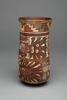 Beaker with Horizontal Bands Containing Abstract Figures, 180 B.C./A.D. 500. Creator: Unknown
