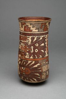 Beaker with Horizontal Bands Containing Abstract Figures, 180 B.C./A.D. 500. Creator: Unknown