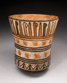 Beaker with Horizontal Bands of Geometric Motifs, 180 B.C./A.D. 500. Creator: Unknown