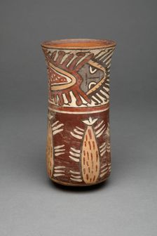Beaker with Plants, Possibly Cacti, and Abstract Figures, 180 B.C./A.D. 500. Creator: Unknown