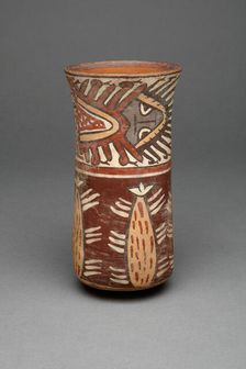 Beaker with Plants, Possibly Cacti, and Abstract Figures, 180 B.C./A.D. 500. Creator: Unknown